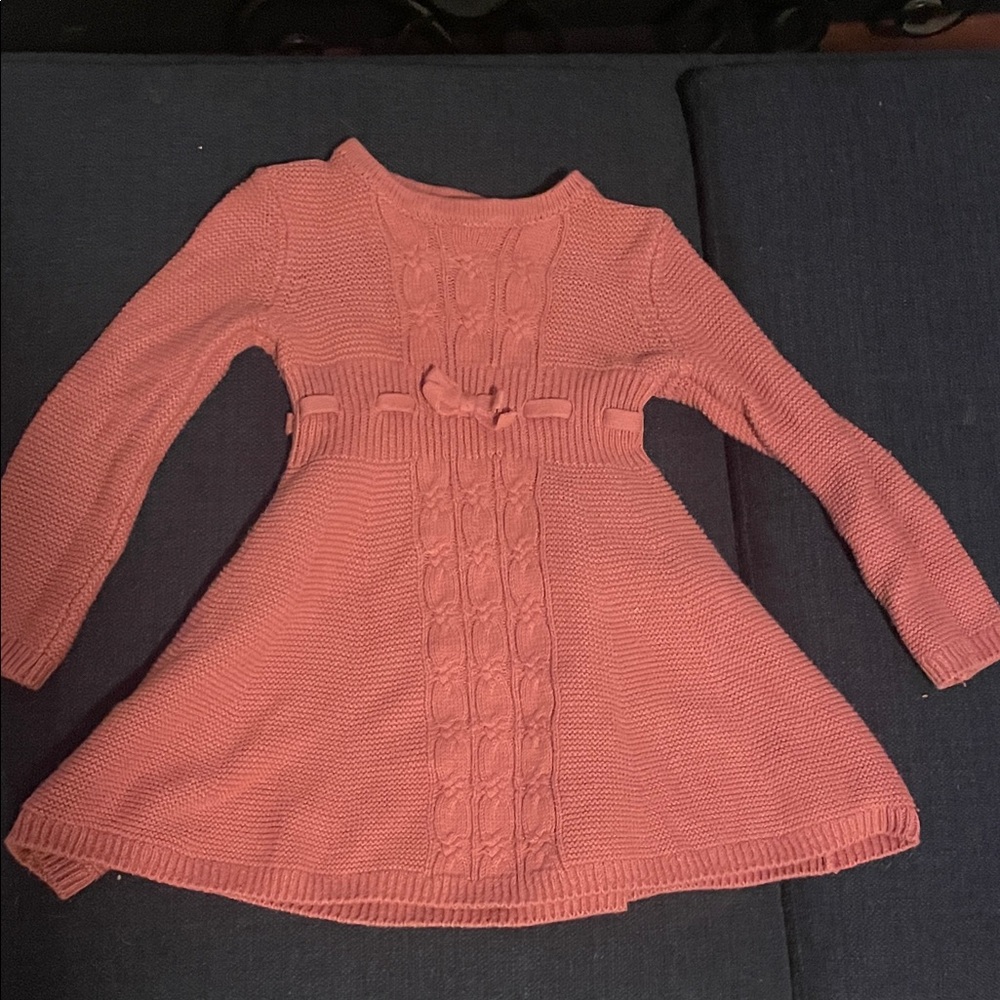 Cozy Coral Knit Dress for Kids